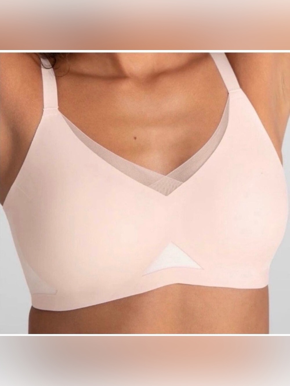 Honeylove Crossover Bra Blush Pink Ivory Wireless Women’s Size 1X 40C 40D NEW